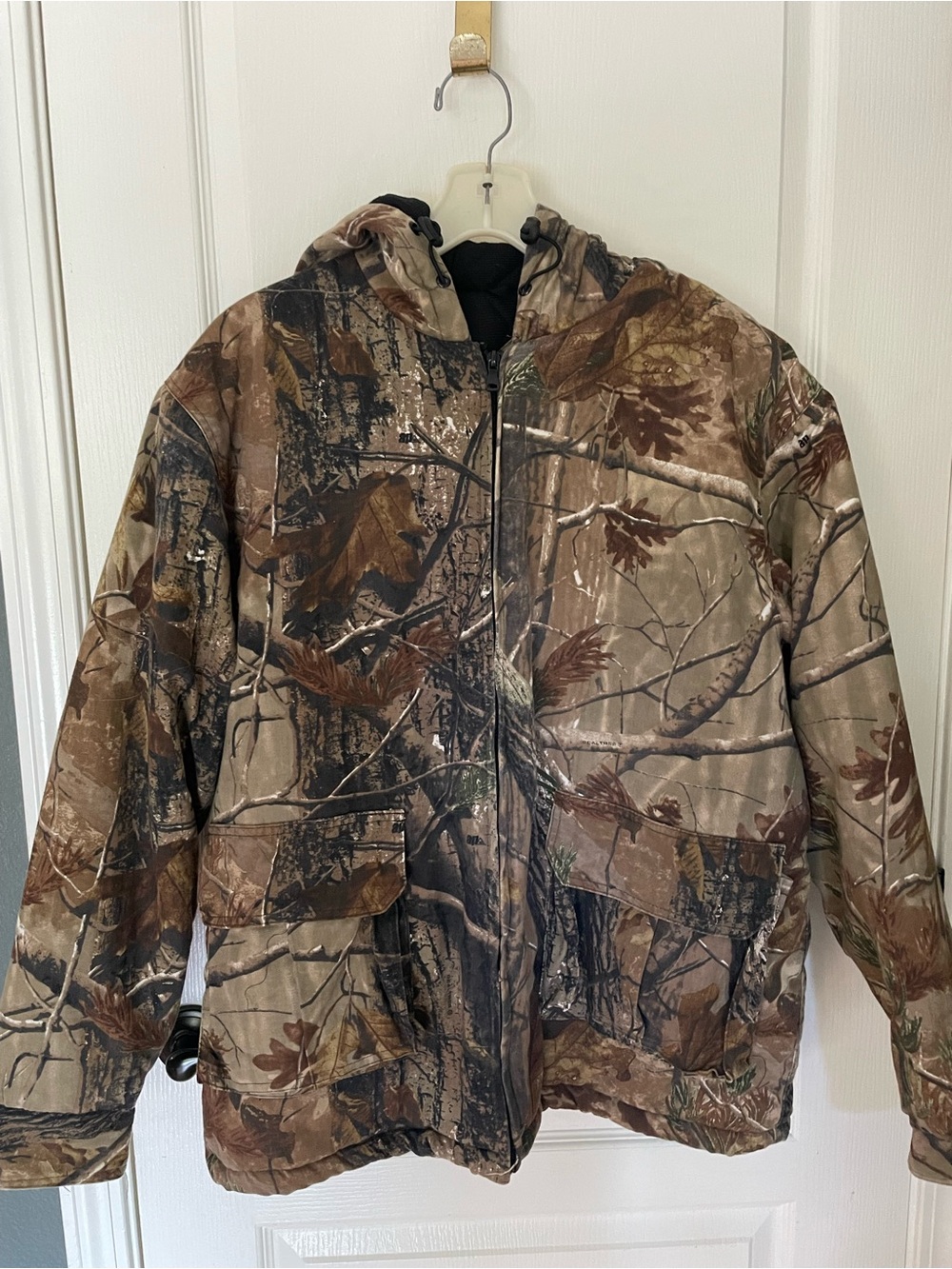 Realtree Men's Brown Camo Hooded Puffer Jacket